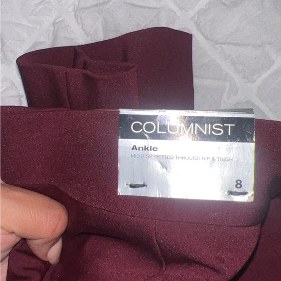 Women burgundy columnist dress pants - Picture 3 of 4